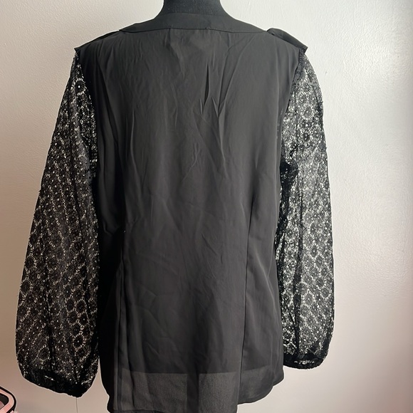 New York & Company  Elegant Black Lace Blouse - Picture 4 of 5